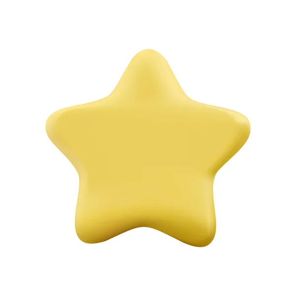 黄金の星 光沢のある黄色の星形 白い背景に切り取られたリアルな3Dベクトルイラスト — ストックベクタ