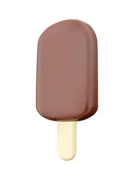Шоколадне Морозиво Милий Значок Морозива Мультиплікаційному Стилі Векторні Ілюстрації Друку — стоковий вектор