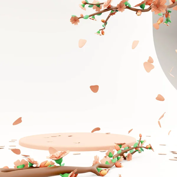 Weergave Realistische Scène Met Een Sokkel Pastel Roze Kleuren Pictogram — Stockfoto