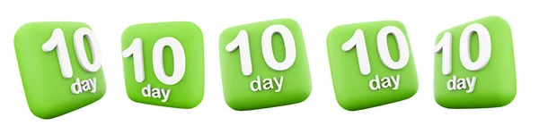 Rendering Day Different Positions Icon Set Render Ten Day Left — Stock Photo, Image