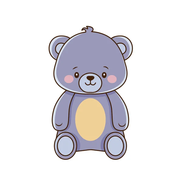 Векторна Іконка Мультфільму Ведмідь Ляльки Векторний Іграшковий Ведмідь Дивиться Прямо — стоковий вектор