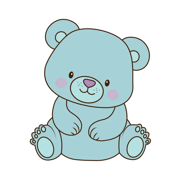 Вектор Солодкий Бірюзовий Скромний Ведмідь Кубик Значок Вектор Усміхнений Ведмідь — стоковий вектор