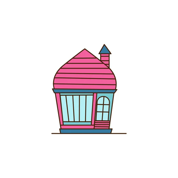Pink House Icon Comfortable Cozy House Real Estate Urban Rural — ストックベクタ
