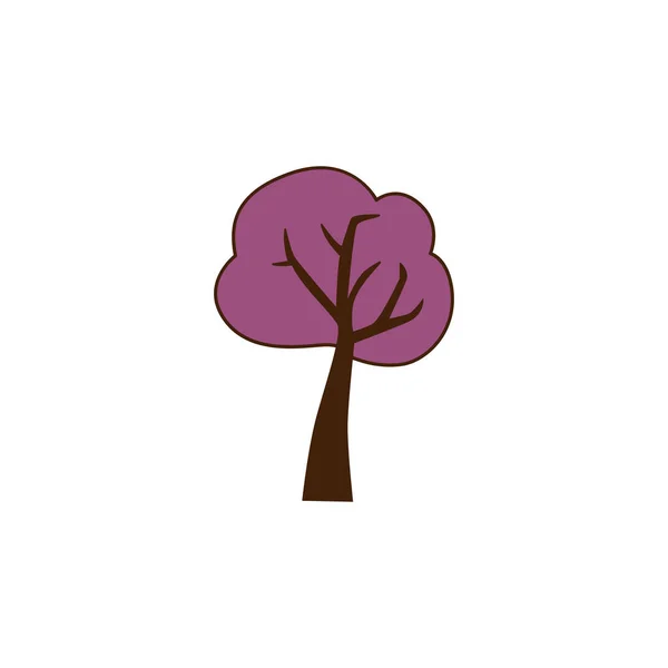 Vektor Einsamer Baum Ikone Vektorlila Baum Symbol — Stockvektor