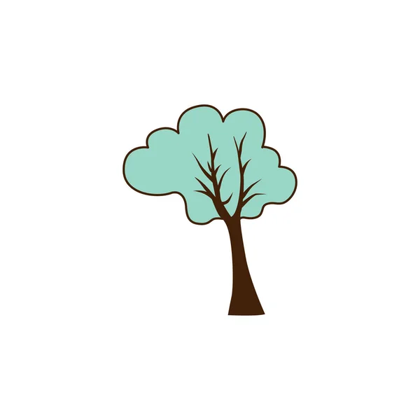 Vektorblauer Baum Abstraktionsstil Mit Spritzer Symbol Vektorbaum Mit Braunem Stammsymbol — Stockvektor