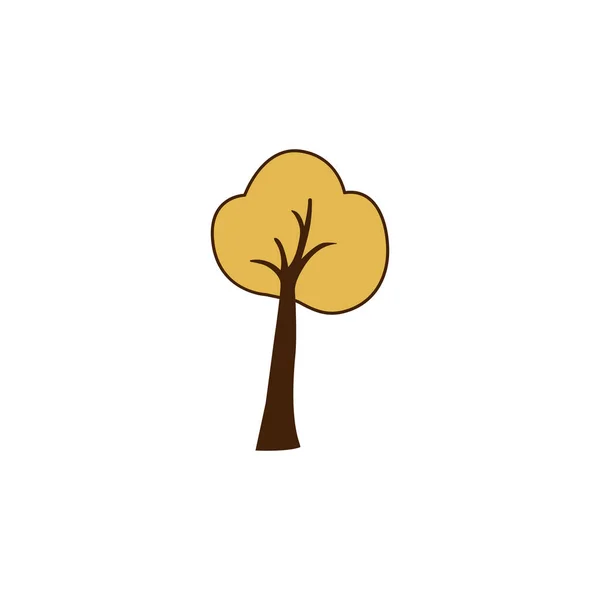 Vector Detached Tree Linden Yellow Leaves Icon Vector Small Tree — Stock Vector