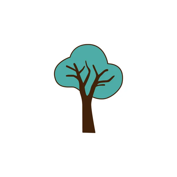 Векторні Зелені Дерева Плоский Значок Вектор Красиве Зелене Листя Весняні — стоковий вектор