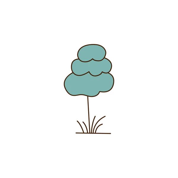 Векторна Піктограма Мультиплікаційного Дерева Векторне Зелене Дерево Значком Трави — стоковий вектор