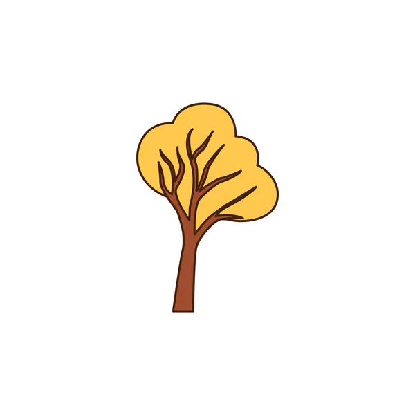 Vetor Tília Árvore Destacada Com Ícone Folhas Amarelas Vetor Outono —  Vetores de Stock