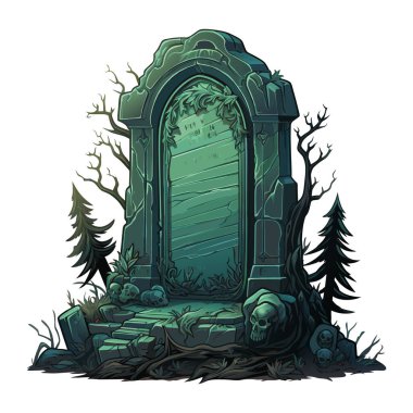 Vektör boş mezar taşı. Anıt mezar taşı. Beyaz arkaplanda cadılar bayramı mezar taşı vektör çizimi.