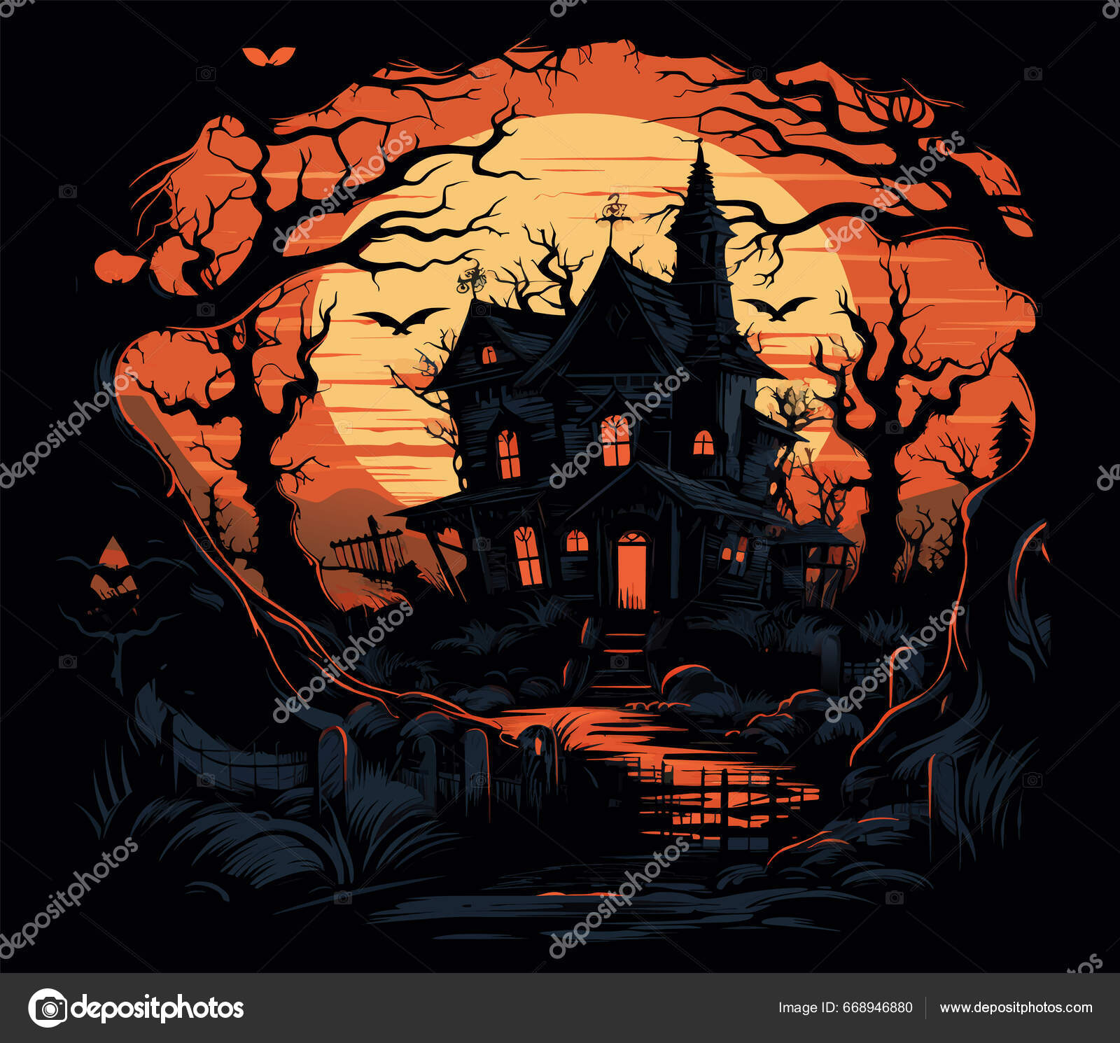 Cena Cemitério Halloween Assombrando Pesadelo Hallowen Fundo Cartoon Horror  Castelo Vetor de ©vasif_art 668946880, image size:1600x1490