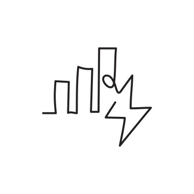 Analitik, grafik, tüketim simgesi. Basit bir satır vektör simgesi.