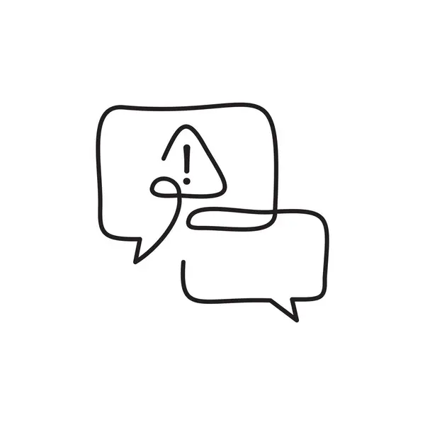 Chat Une Ligne Attention Une Icône Ligne Bulle Parlante Icône — Image vectorielle