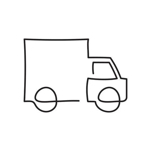 Truck One Line Icon Simple One Line Vector Icon — Stock Vector