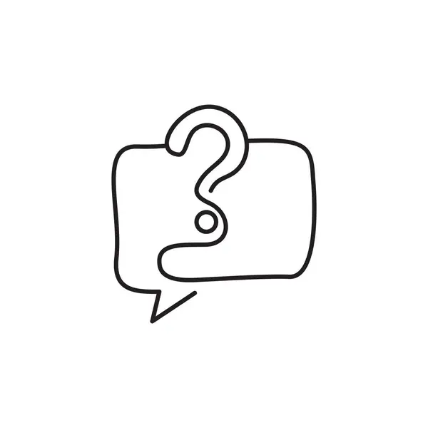 Burbuja Texto Preguntas Una Línea Chat Preguntas Simple Icono Vector — Vector de stock