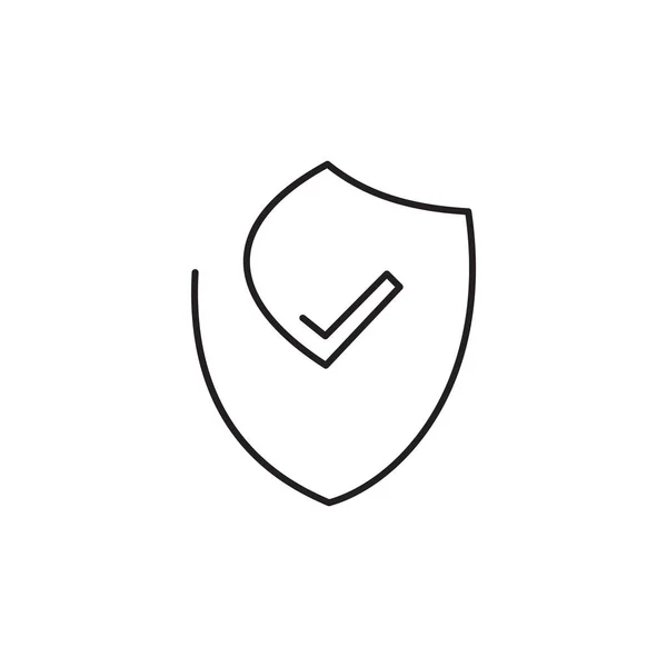 Escudo Una Línea Icono Proteger Una Línea Simple Icono Vector — Vector de stock