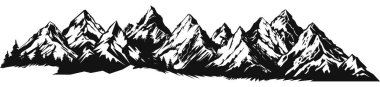 Dağlar siluetleri. Dağlar vektör, dağlar vektör açık tasarım öğeleri, dağ manzarası, ağaçlar, çam vektör, dağ manzarası