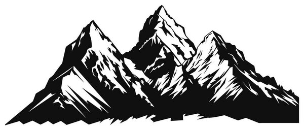 Mountains silhouettes. Mountains vector, Mountains vector of outdoor design elements, Mountain scenery, trees, pine vector, Mountain scenery