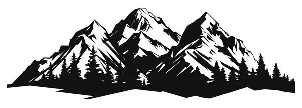 Minimalista Paisagem Hills Mountain Peaks Vector Logotipo Design —  Vetores de Stock