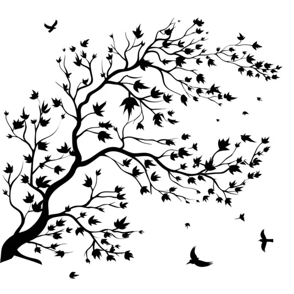 Κλαδί Δέντρου Χωρίς Φύλλα Σιλουέτες Vector Tree Κλαδιά Σιλουέτα Εικονογράφηση — Διανυσματικό Αρχείο