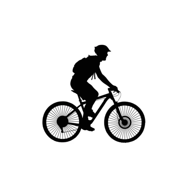 Κυκλική Σιλουέτα Διανυσματική Απομονωμένη Σιλουέτα Ποδηλάτη Δρόμου Παραγόμενη Απεικόνιση — Διανυσματικό Αρχείο