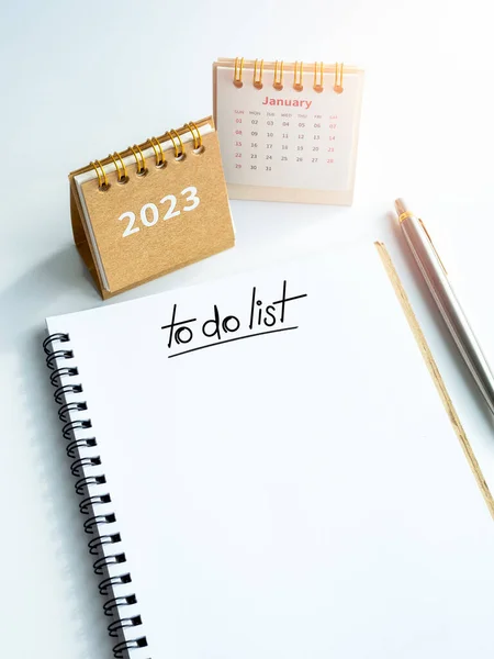 Goals Target Concept New Year 2023 List Text White Blank — Stock Photo, Image