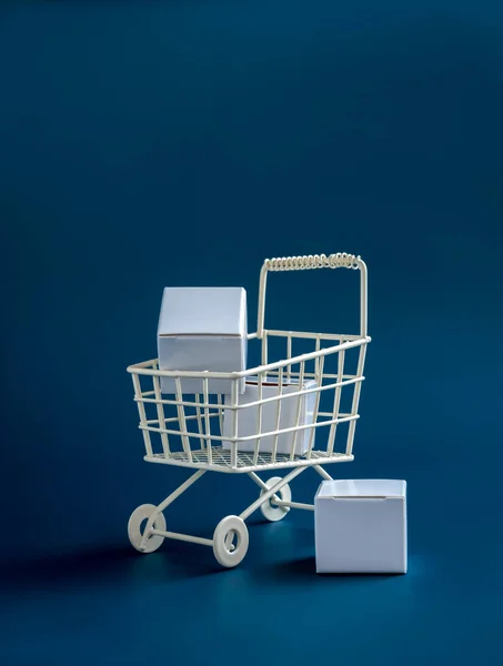 Shopping Online Business Commerce Consegna Concetti Potere Acquisto Confezioni Bianche — Foto Stock