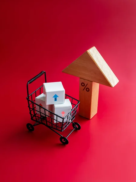 Inflazione Shopping Online Profitto Vendita Alto Costo Economico Concetti Business — Foto Stock