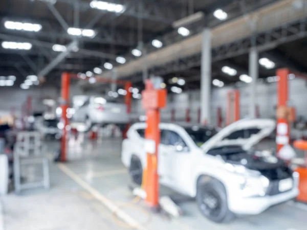 Abstract Blur Car Garage Automobile Interior Building Blurred Mechanic Service — Stock Photo, Image