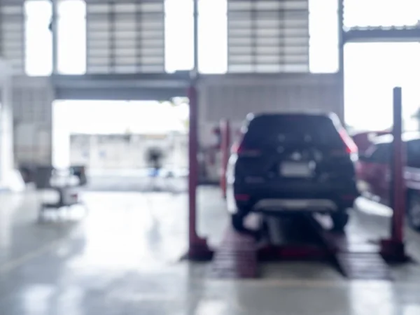 Abstract Blur Car Garage Automobile Interior Building Blurred Mechanic Service — Stock Photo, Image