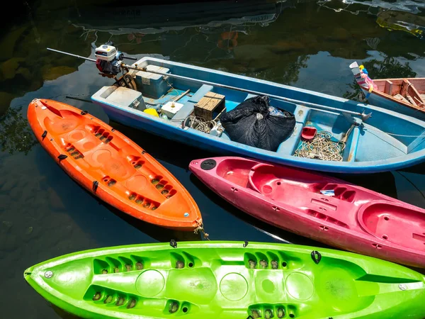 Yai Scena Villaggio Pescatori Con Barche Kayak Acqua Nell Isola — Foto Stock