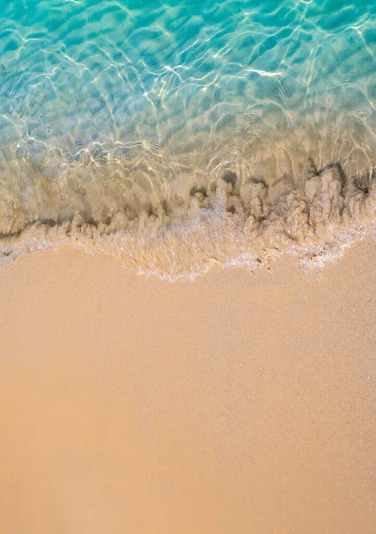 Розслаблююча Сцена Пляжі Вид Зверху Рух Блакитної Морської Води Хвильового — стокове фото
