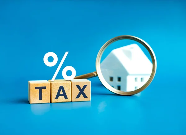 Home Tax Concept Real Estate Land Property Annual Taxation Text — Stock Photo, Image