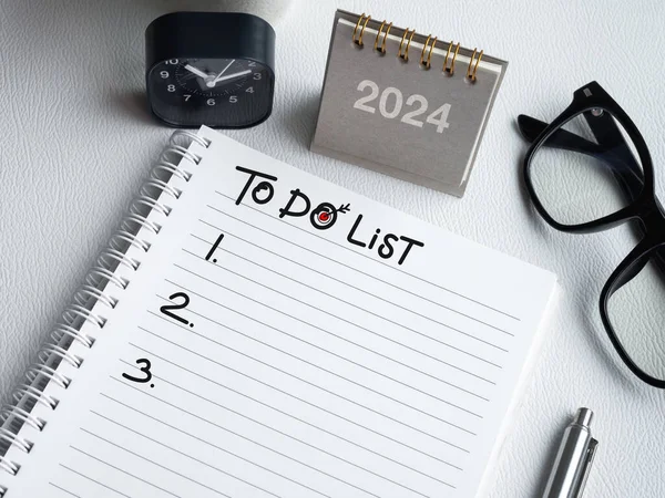 New Year List Handwriting Text List Numbers Blank Notepad 2024 — Stock Photo, Image