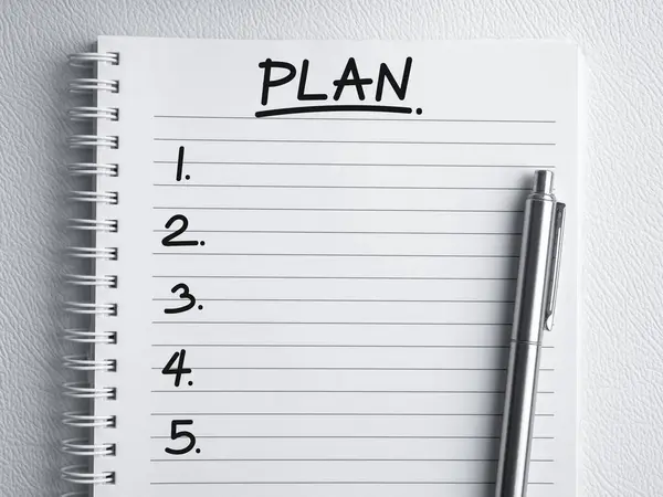 Ідеї Бізнес Плану Напрямок Бізнесу Концепція Списку Текст Почерку Plan Стокове Фото