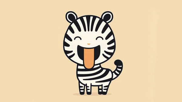 Cute illustration of a chibi zebra. Happy little animals . High quality illustration