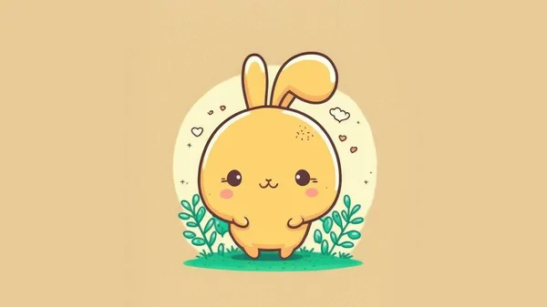 Cute picture with a bunny. Cartoon happy baby animals drawn . High quality illustration