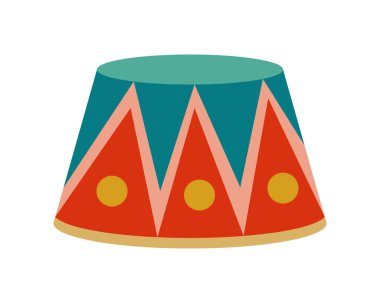 Vintage circus standing stage, vector illustration. Simple flat style, isolated on white background. Circus performance element.