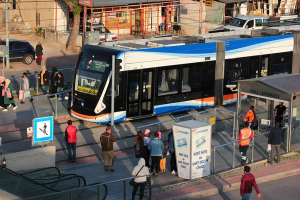 Antalya Türkei April 2022 Die Straßenbahn Antray Ein Beliebtes Verkehrsmittel — Stockfoto