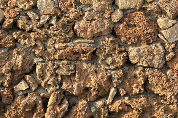 Raue Steinmauer Hintergrund Rock Textur Nahaufnahme — Stockfoto