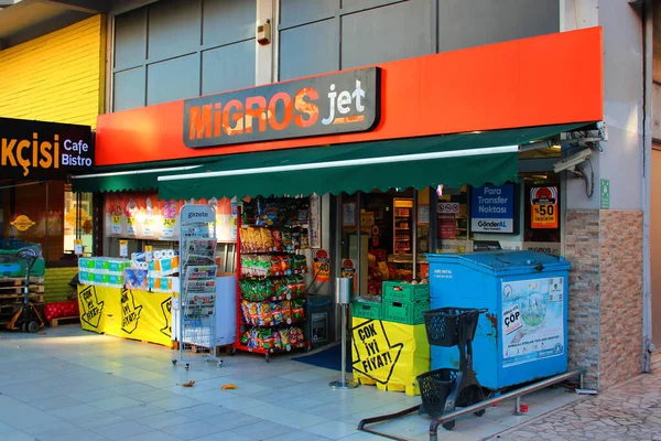 Анталья Турция Февраля 2022 Года Migros Jet Сеть Супермаркетов Migros — стоковое фото