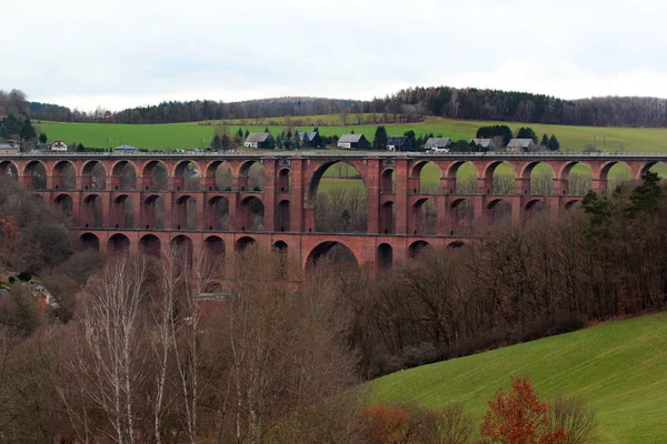 Goltzsch Viaduct, a railway bridge in Germany. It is the largest brick-built bridge in the world.
