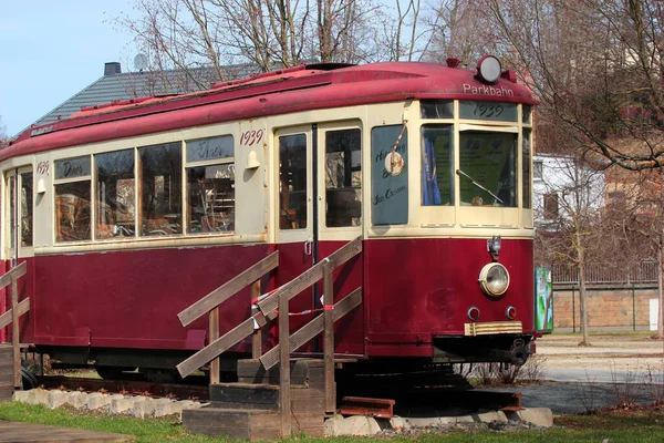 Reichenbach Germany March 2023 Old Retro Tram Generations Park Central — стокове фото