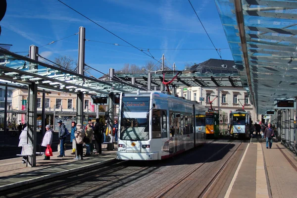 Plauen Alemania Marzo 2023 Los Tranvías Plauen Son Modo Popular — Foto de Stock