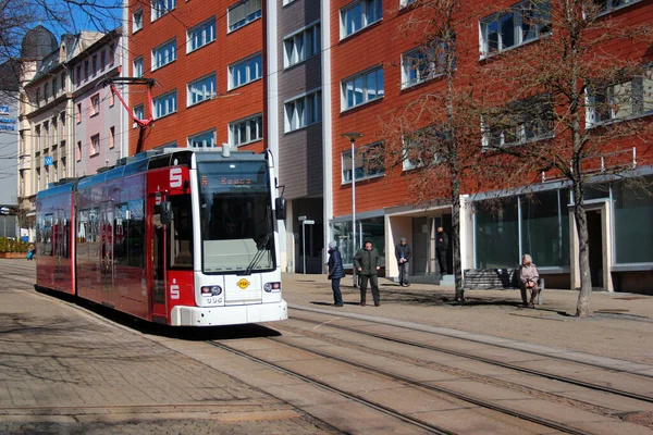 Plauen Allemagne Mars 2023 Les Tramways Plauen Sont Mode Transport — Photo