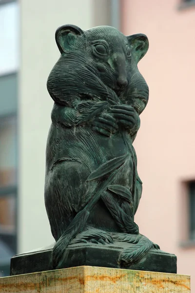 Plauen März 2023 Hamsterfigur Als Symbol Der Sparkasse Von Johannes — Stockfoto