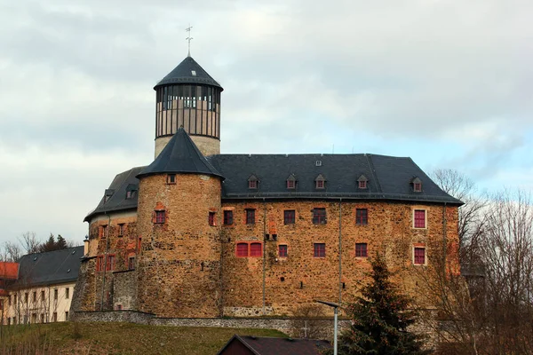 Castelo Voigtsberg Oelsnitz Região Vogtland Saxónia Alemanha — Fotografia de Stock