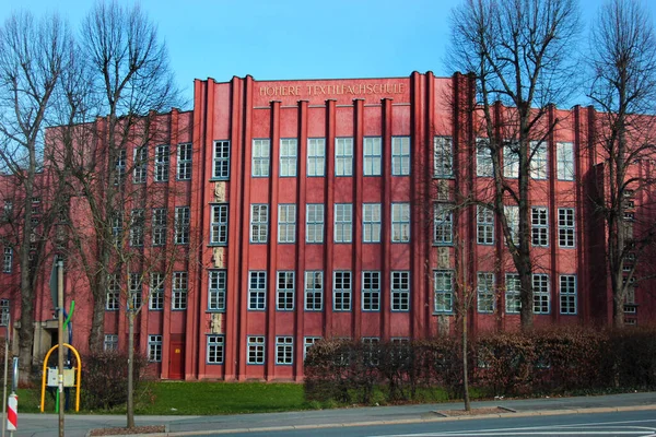 Рейхенбах Фогтланд Німеччина Квітня 2023 Текстильна Школа Райхенбаху Департамент Західносаксонського — стокове фото