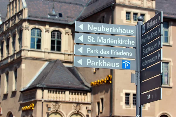 Reichenbach Německo Dubna 2023 Informační Ukazatel Starém Městě Reichenbach Vogtland — Stock fotografie