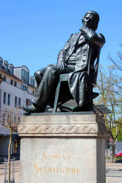 Zwickau Allemagne Mai 2023 Monument Robert Schumann Compositeur Pianiste Critique — Photo